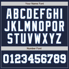 Load image into Gallery viewer, Custom Navy White-Light Blue Authentic Two Tone Baseball Jersey
