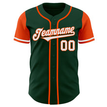 Load image into Gallery viewer, Custom Green White-Orange Authentic Two Tone Baseball Jersey
