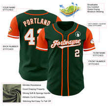Load image into Gallery viewer, Custom Green White-Orange Authentic Two Tone Baseball Jersey
