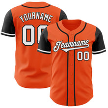 Load image into Gallery viewer, Custom Orange White-Black Authentic Two Tone Baseball Jersey
