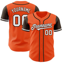 Load image into Gallery viewer, Custom Orange White-Brown Authentic Two Tone Baseball Jersey
