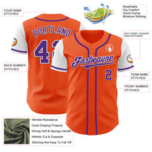 Load image into Gallery viewer, Custom Orange Purple-White Authentic Two Tone Baseball Jersey
