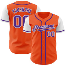 Load image into Gallery viewer, Custom Orange Purple-White Authentic Two Tone Baseball Jersey
