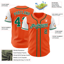 Load image into Gallery viewer, Custom Orange Kelly Green-White Authentic Two Tone Baseball Jersey
