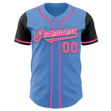 Load image into Gallery viewer, Custom Powder Blue Pink-Black Authentic Two Tone Baseball Jersey
