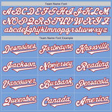 Load image into Gallery viewer, Custom Light Blue White-Red Authentic Two Tone Baseball Jersey
