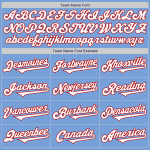 Custom Light Blue White-Red Authentic Two Tone Baseball Jersey