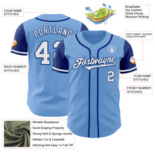 Load image into Gallery viewer, Custom Light Blue White-Royal Authentic Two Tone Baseball Jersey
