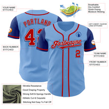 Load image into Gallery viewer, Custom Light Blue Red-Royal Authentic Two Tone Baseball Jersey
