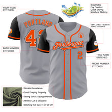 Load image into Gallery viewer, Custom Gray Orange-Black Authentic Two Tone Baseball Jersey
