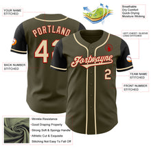 Load image into Gallery viewer, Custom Olive Cream Red-Black Authentic Salute To Service Two Tone Baseball Jersey
