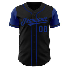 Load image into Gallery viewer, Custom Black Royal Authentic Two Tone Baseball Jersey
