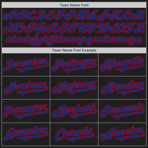 Custom Black Royal-Red Authentic Two Tone Baseball Jersey