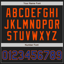 Load image into Gallery viewer, Custom Black Royal-Orange Authentic Two Tone Baseball Jersey
