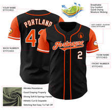 Load image into Gallery viewer, Custom Black Orange-White Authentic Two Tone Baseball Jersey
