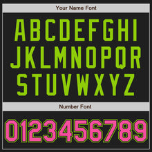 Load image into Gallery viewer, Custom Black Pink-Neon Green Authentic Two Tone Baseball Jersey
