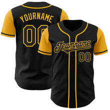 Load image into Gallery viewer, Custom Black Gold Authentic Two Tone Baseball Jersey
