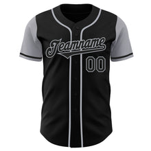 Load image into Gallery viewer, Custom Black Gray Authentic Two Tone Baseball Jersey
