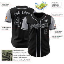 Load image into Gallery viewer, Custom Black Gray Authentic Two Tone Baseball Jersey

