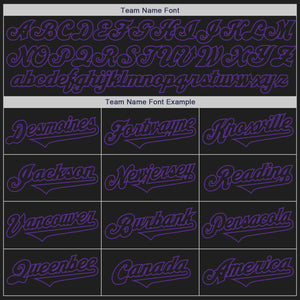 Custom Black Purple Authentic Two Tone Baseball Jersey