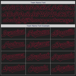 Custom Black Crimson Authentic Two Tone Baseball Jersey
