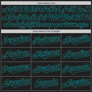 Custom Black Teal Authentic Two Tone Baseball Jersey
