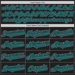 Custom Black Teal-Gray Authentic Two Tone Baseball Jersey