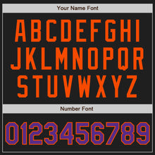 Load image into Gallery viewer, Custom Black Purple-Orange Authentic Two Tone Baseball Jersey
