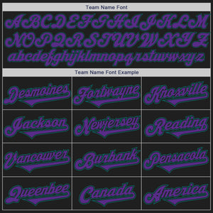 Custom Black Purple-Teal Authentic Two Tone Baseball Jersey