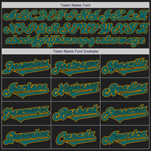 Load image into Gallery viewer, Custom Black Teal-Gold Authentic Two Tone Baseball Jersey
