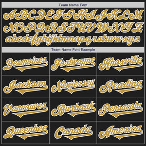 Custom Black Old Gold-White Authentic Two Tone Baseball Jersey