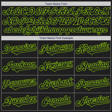 Load image into Gallery viewer, Custom Black Neon Green Authentic Two Tone Baseball Jersey
