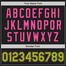 Load image into Gallery viewer, Custom Black Neon Green-Pink Authentic Two Tone Baseball Jersey
