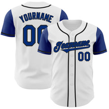 Load image into Gallery viewer, Custom White Royal-Black Authentic Two Tone Baseball Jersey
