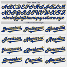 Load image into Gallery viewer, Custom White Royal-Old Gold Authentic Two Tone Baseball Jersey
