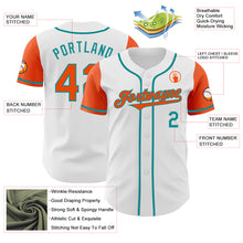 Load image into Gallery viewer, Custom White Orange-Teal Authentic Two Tone Baseball Jersey
