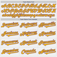 Load image into Gallery viewer, Custom White Gold-Purple Authentic Two Tone Baseball Jersey
