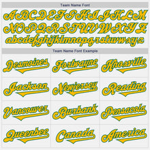 Load image into Gallery viewer, Custom White Gold-Kelly Green Authentic Two Tone Baseball Jersey
