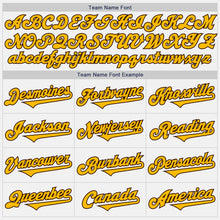 Load image into Gallery viewer, Custom White Gold-Brown Authentic Two Tone Baseball Jersey
