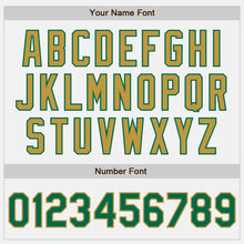 Load image into Gallery viewer, Custom White Kelly Green-Old Gold Authentic Two Tone Baseball Jersey
