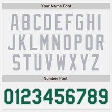 Load image into Gallery viewer, Custom White Kelly Green-Gray Authentic Two Tone Baseball Jersey
