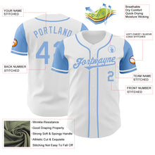 Load image into Gallery viewer, Custom White Light Blue Authentic Two Tone Baseball Jersey
