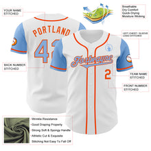 Load image into Gallery viewer, Custom White Light Blue-Orange Authentic Two Tone Baseball Jersey
