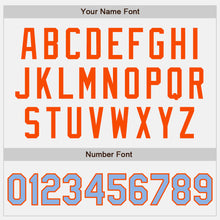 Load image into Gallery viewer, Custom White Light Blue-Orange Authentic Two Tone Baseball Jersey
