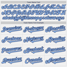 Load image into Gallery viewer, Custom White Light Blue-Navy Authentic Two Tone Baseball Jersey
