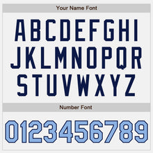 Load image into Gallery viewer, Custom White Light Blue-Navy Authentic Two Tone Baseball Jersey

