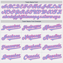 Load image into Gallery viewer, Custom White Light Blue-Pink Authentic Two Tone Baseball Jersey
