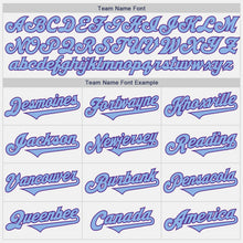 Load image into Gallery viewer, Custom White Light Blue-Purple Authentic Two Tone Baseball Jersey
