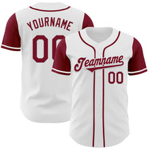 Load image into Gallery viewer, Custom White Crimson Authentic Two Tone Baseball Jersey
