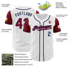 Load image into Gallery viewer, Custom White Crimson-Navy Authentic Two Tone Baseball Jersey
